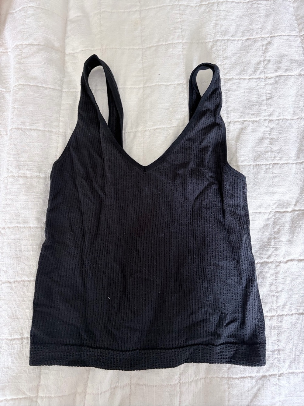 Old Navy Black Ribbed V-Neck Tank Top